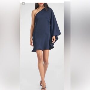 Sachin + Babi Midnight Blue one shoulder dress